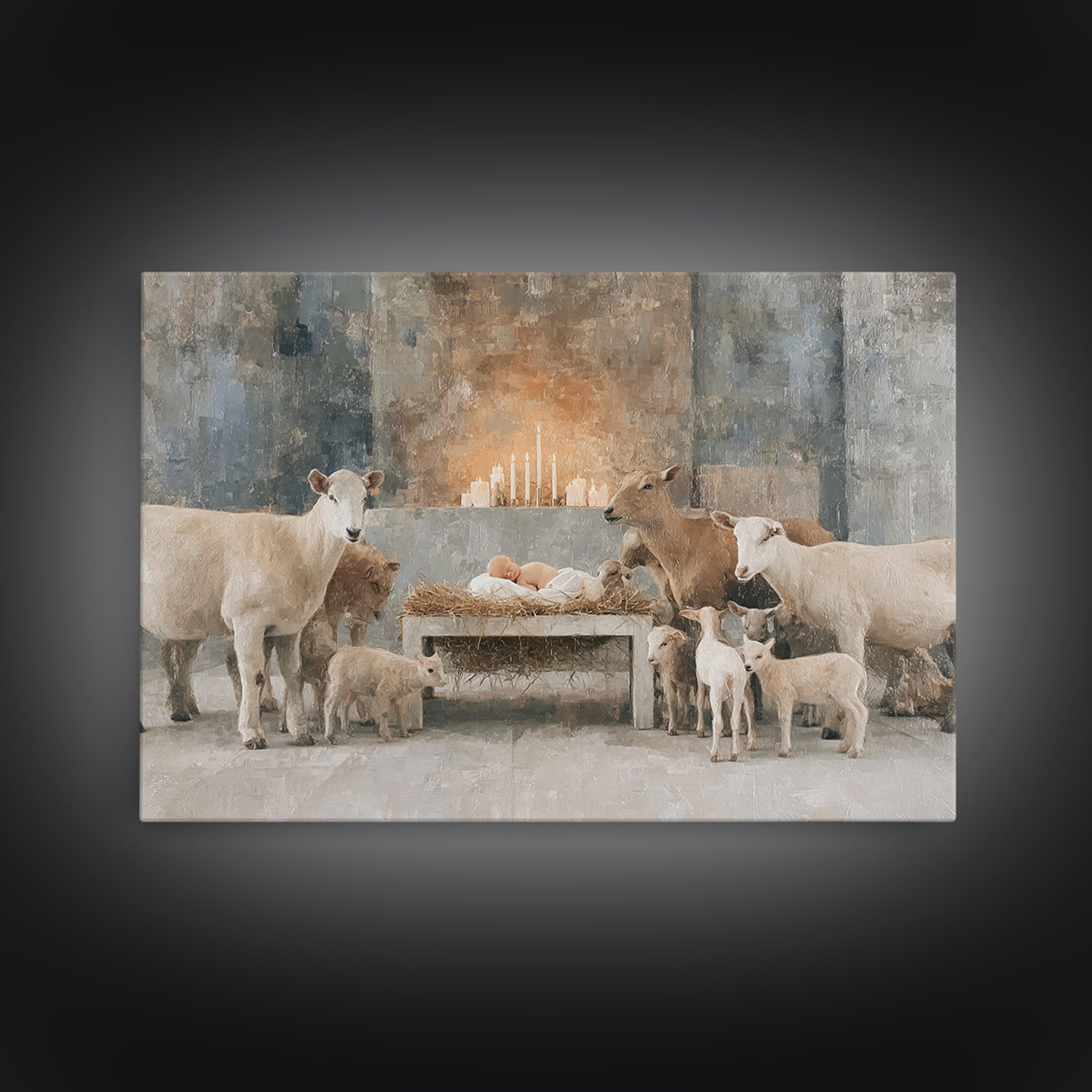 Shepherds Of Peace – Framed Canvas Print – Christian Wall Art – Christmas Art Prints – Christian Art Canvas – Christian Christmas Art