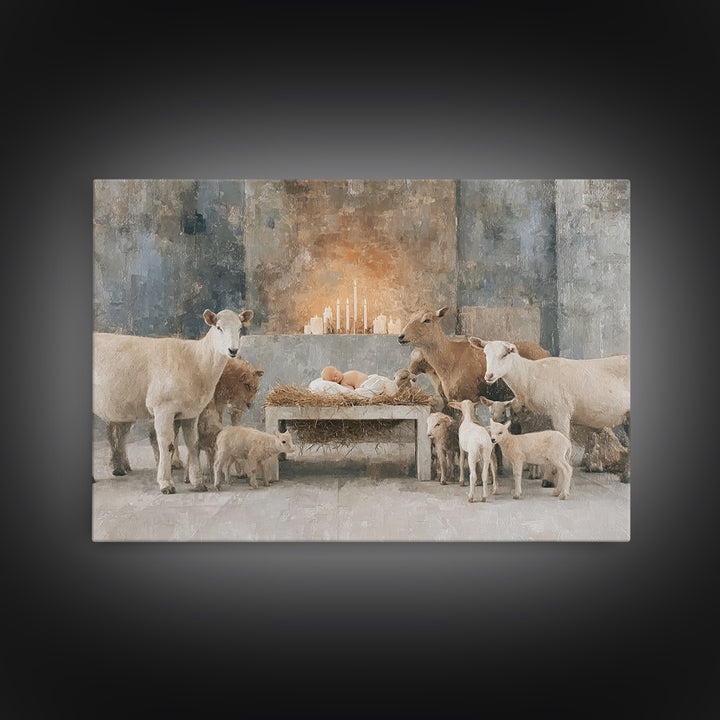 Shepherds Of Peace – Framed Canvas Print – Christian Wall Art – Christmas Art Prints – Christian Art Canvas – Christian Christmas Art