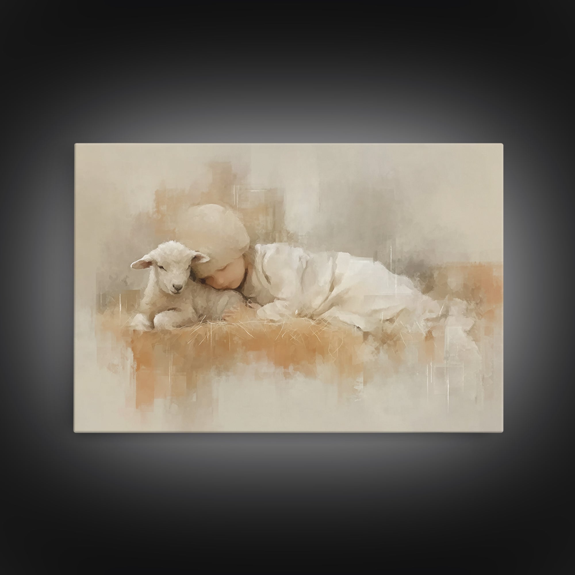 Sacred Rest – Framed Canvas Print – Christian Art Canvas – Christian Christmas Art – Christian Wall Art – Christmas Art Prints