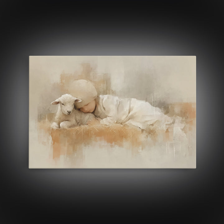 Sacred Rest – Framed Canvas Print – Christian Art Canvas – Christian Christmas Art – Christian Wall Art – Christmas Art Prints