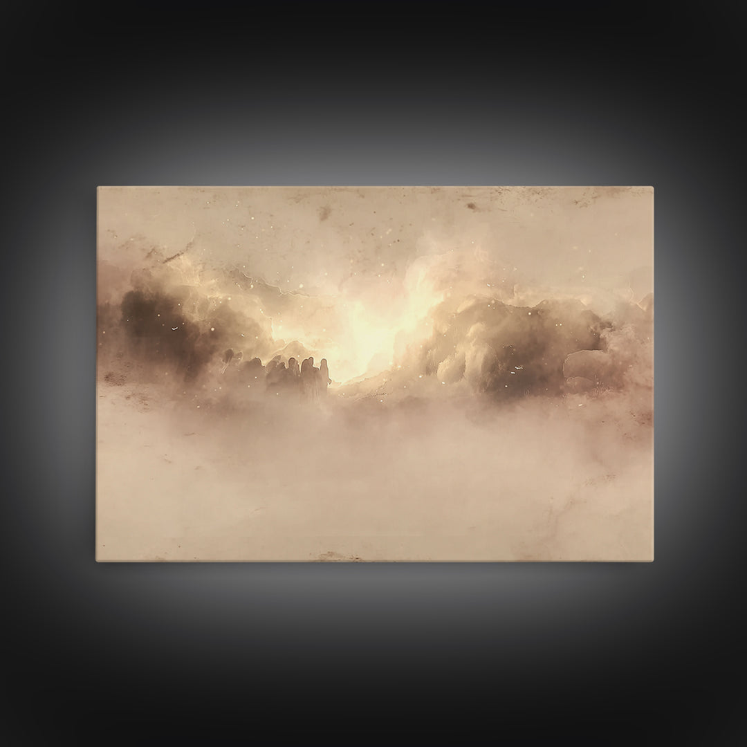 Celestial Worship – Framed Canvas Print – Christian Art Canvas – Christian Paintings – Christmas Wall Art – Subtle Christian Art – Christia