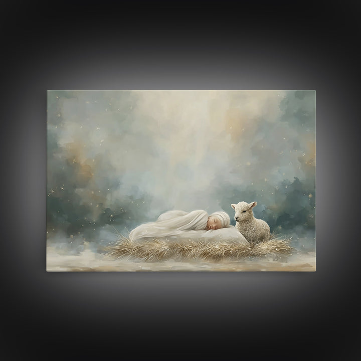 Star of Bethlehem Light – Framed Canvas Print – Christian Christmas Art – Christian Art Canvas – Christian Wall Art – Christmas Art