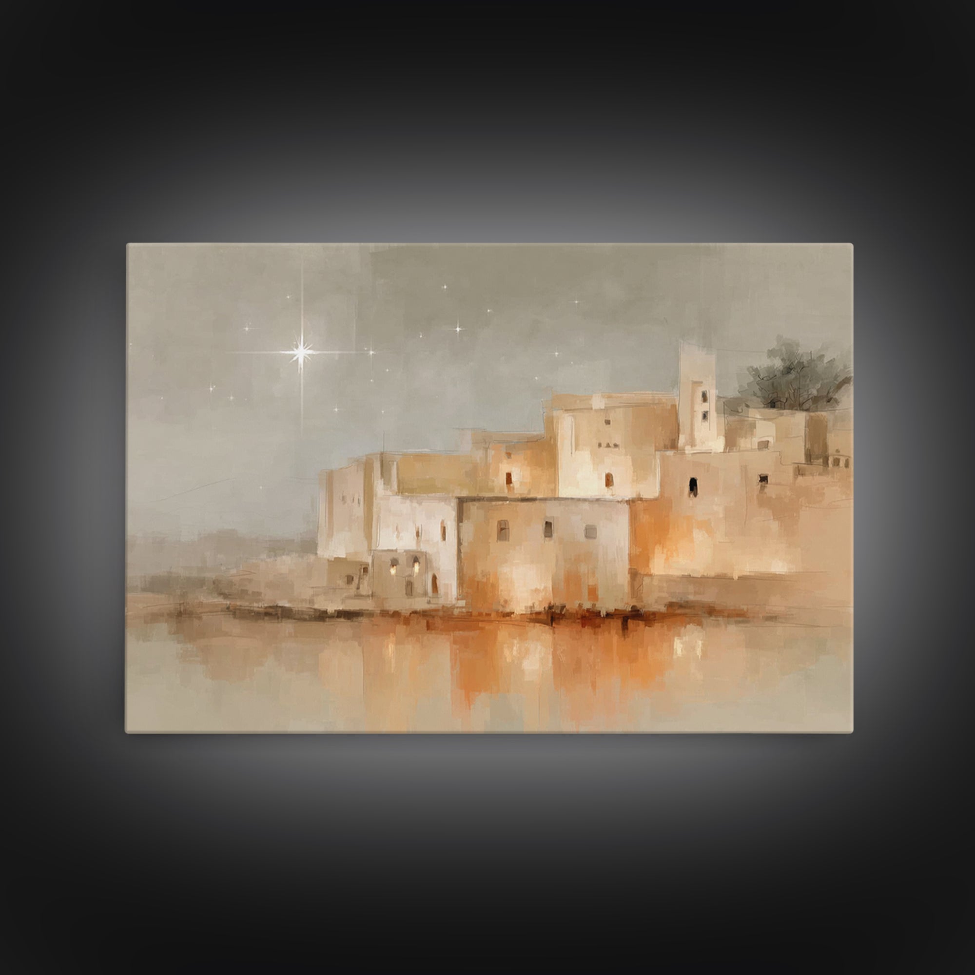 City of David Glow | Framed Canvas Print | Christian Christmas Art | Christmas Art | Christian Art Canvas | Christian Decor