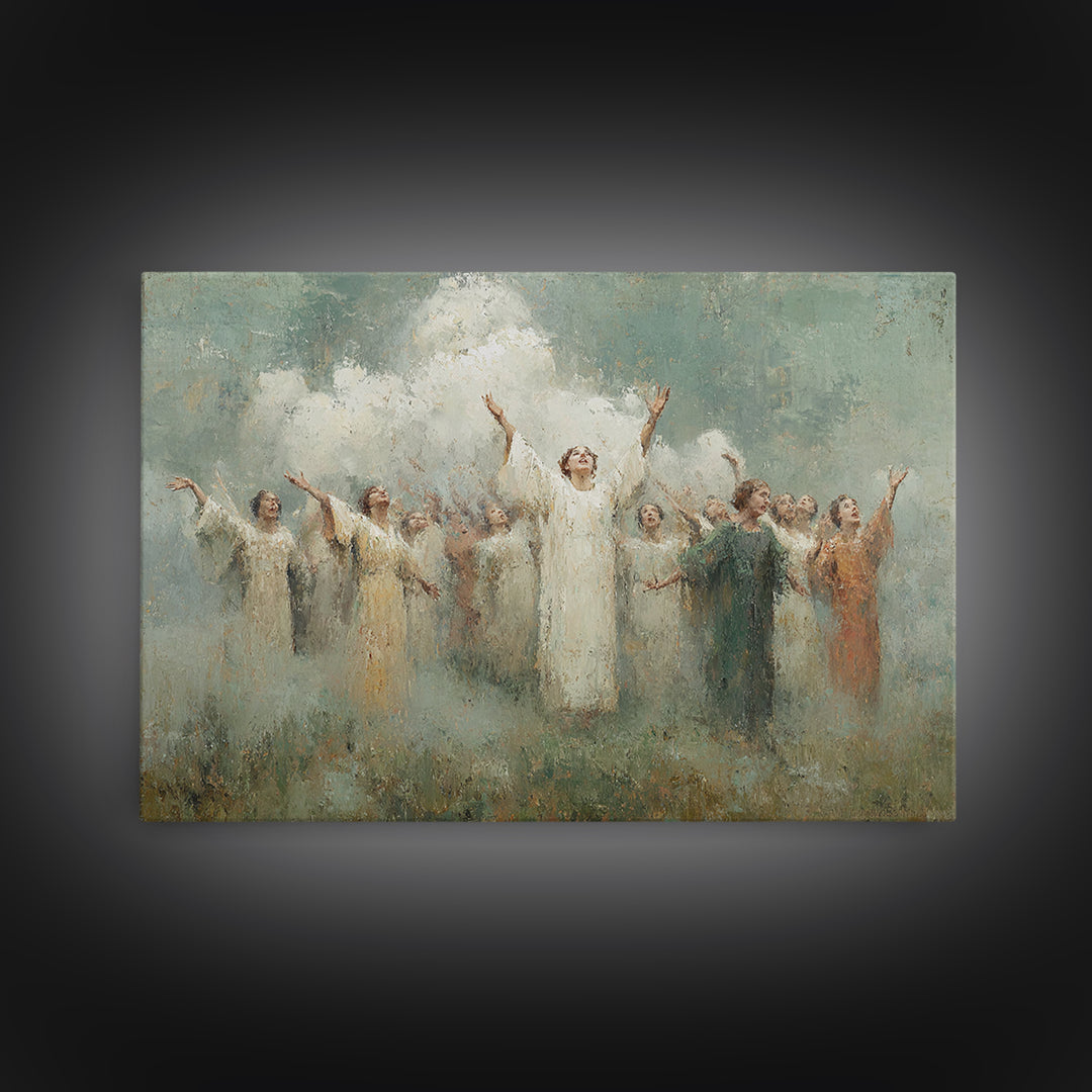Choir Of Light, Framed Canvas Print, Christian Wall Art, Christian Art Work, Christmas Art Framed, Christian Christmas Decorations, Jesus A