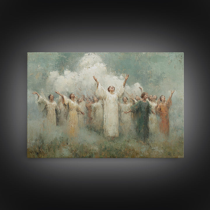 Choir Of Light, Framed Canvas Print, Christian Wall Art, Christian Art Work, Christmas Art Framed, Christian Christmas Decorations, Jesus A