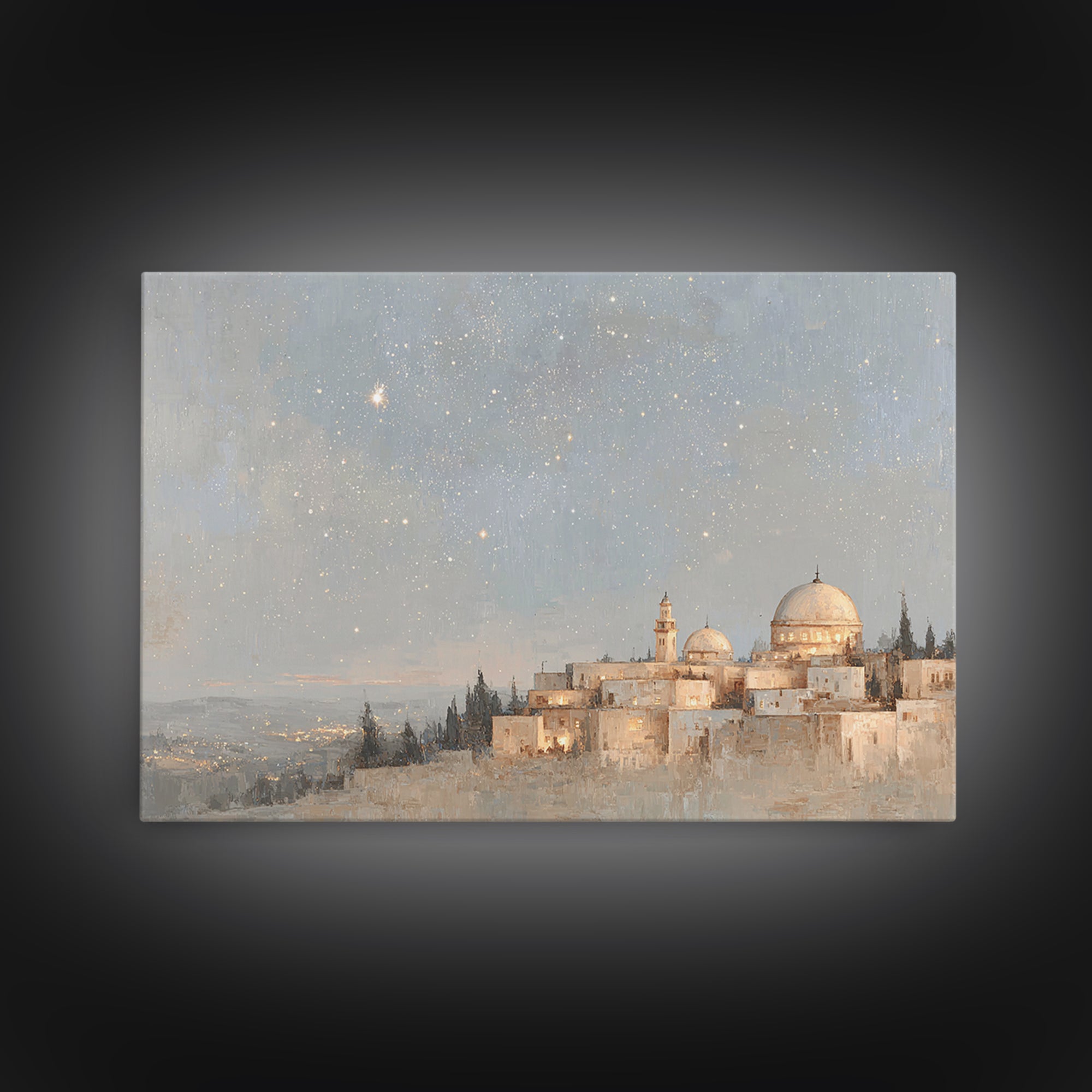 Star Over Bethlehem – Framed Canvas Print – Christian Wall Art – Christmas Art – Christian Art Canvas – Christian Christmas Art