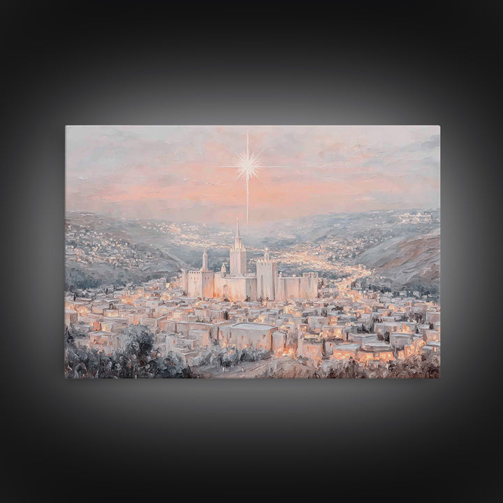 Dawn Of The Promise | Framed Canvas Print | Christmas Wall Art | Christian Art Canvas | Christian Christmas Art | Christian Art
