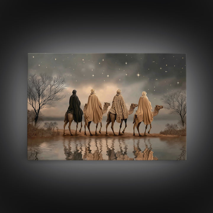 Watching The Heavens – Framed Canvas Print – Christian Art Canvas – Christian Christmas Art – Christmas Wall Art – Christian Art