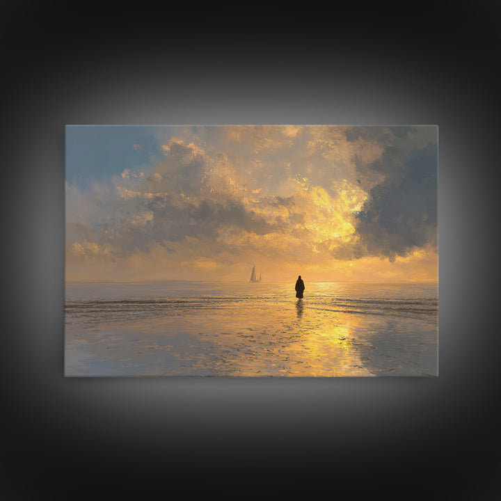 Sunset Promise – Framed Canvas Print – Christian Art Canvas – Jesus Painting – Christian Wall Art – Christmas Art – Christian Decor