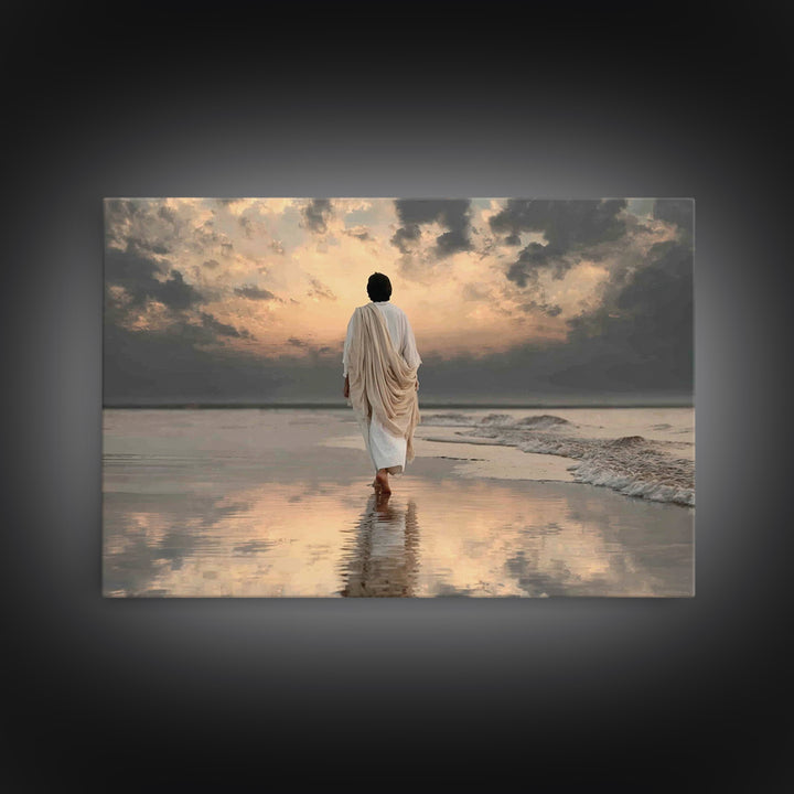 Sacred Stillness – Framed Canvas Print – Christian Art Canvas – Christian Wall Art – Jesus Painting – Christmas Art – Christian Gift