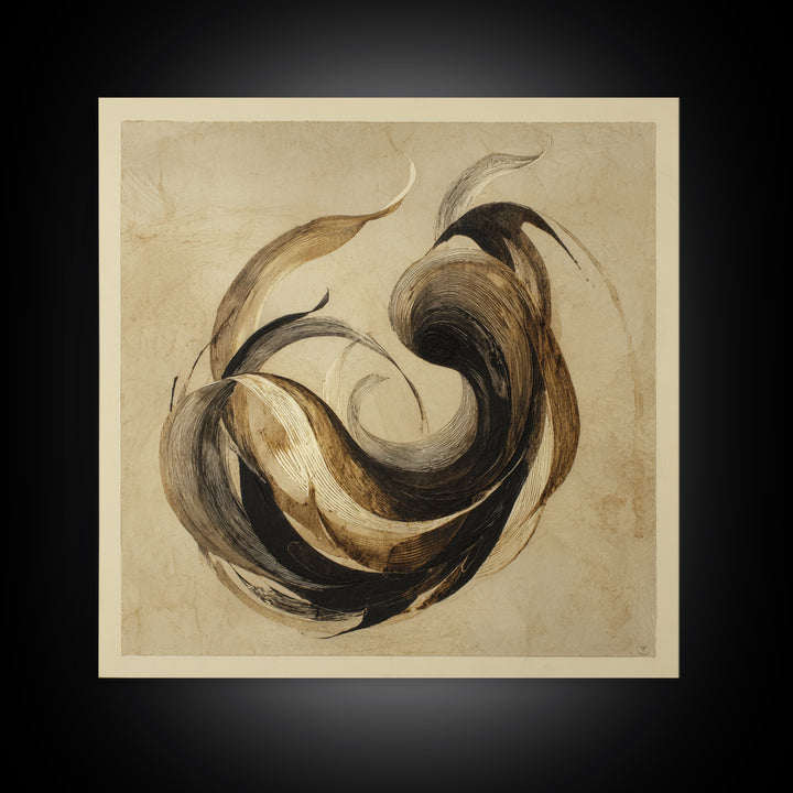 Calligraphic Bird Shape Formed from Flowing Lines Canvas Print, Calligraphy Art, Gallery Decor, Living Room Decor, Script, CAL-1x1-32
