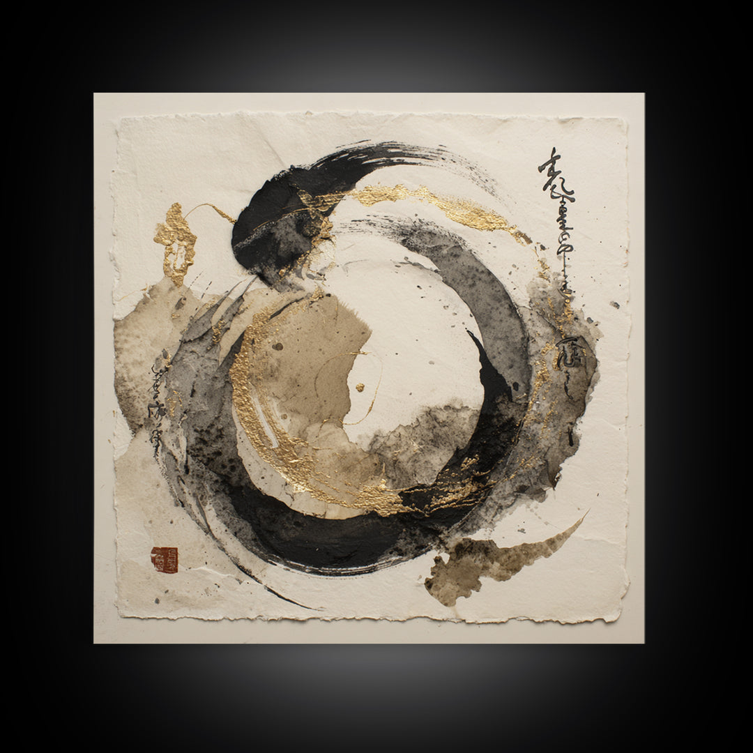 Crescent Moon Made from Elegant Ink Swashes Canvas Print, Calligraphy Art, Neutral Decor, Living Room Decor, Fine Art, Script, CAL-1x1-45