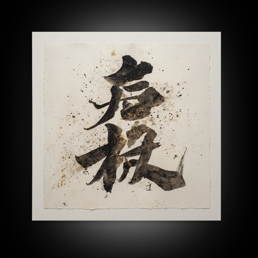 Minimal Black Calligraphy Rhythm Canvas Print, Calligraphy Art, Watercolor Print, Living Room Decor, Fine Art, Script, CAL-1x1-55