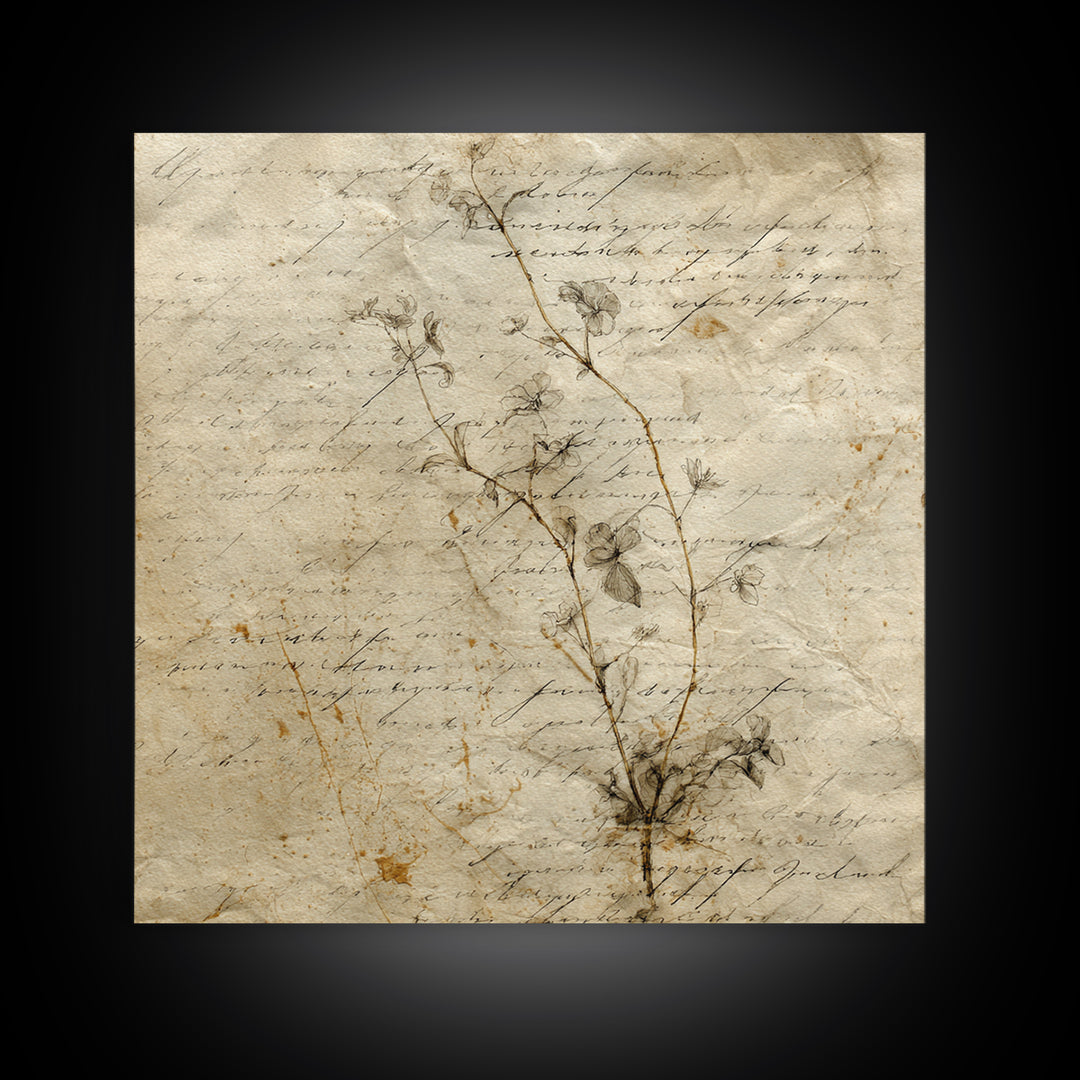 Floral Vine Created from Graceful Script Like Canvas Print, Calligraphy Art, Quote Wall Art, Living Room Decor, Script, CAL-1x1-59