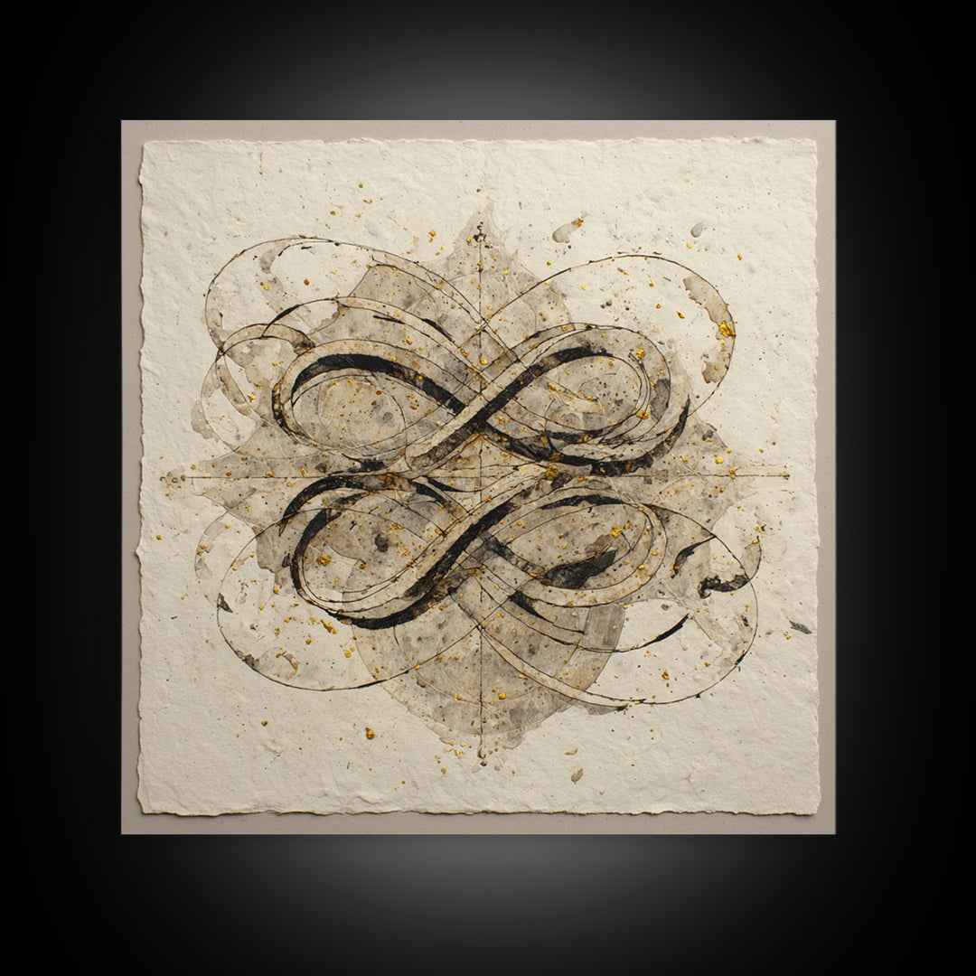 Arabic Ornamental Curves as Non Readable Art Canvas Print, Calligraphy Art, Modern Decor, Living Room Decor, Fine Art, Script, CAL-1x1-75