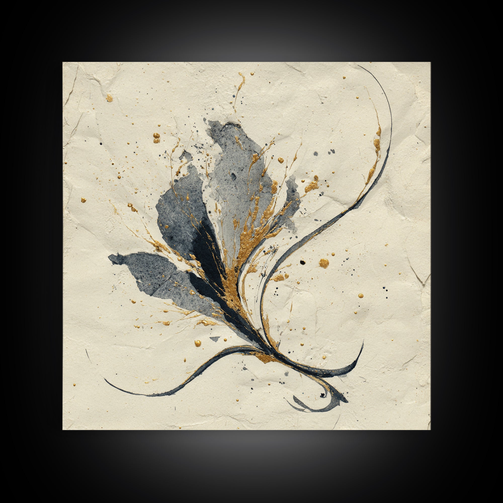 Single Elegant Flourish Shaped Like a Flower Canvas Print, Calligraphy Art, Room Decor, Living Room Decor, Fine Art, Script, CAL-1x1-77
