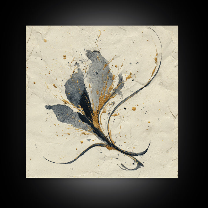 Single Elegant Flourish Shaped Like a Flower Canvas Print, Calligraphy Art, Room Decor, Living Room Decor, Fine Art, Script, CAL-1x1-77