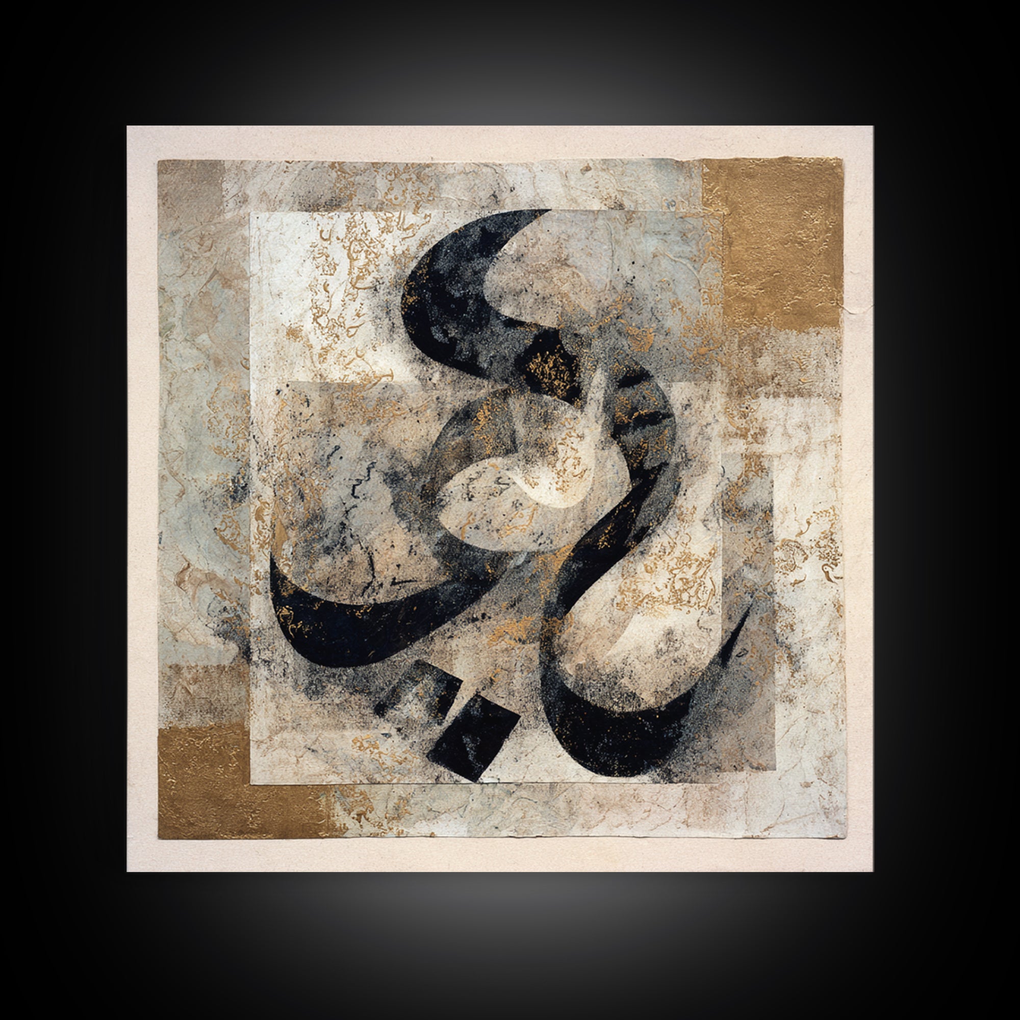 Arabic Ornamental Curves as Non Readable Art Canvas Print, Calligraphy Art, Wall Art, Living Room Decor, Fine Art, Script, CAL-1x1-99