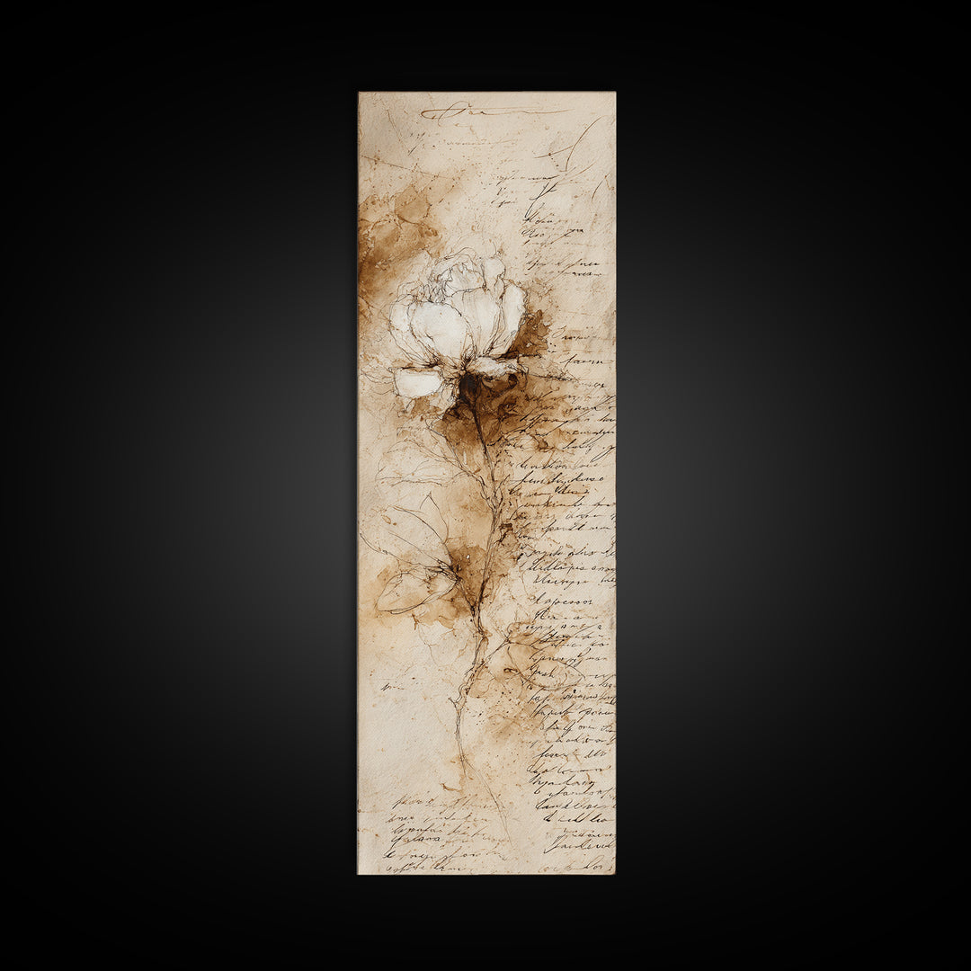 Single Elegant Flourish Shaped Like a Flower Canvas Print, Calligraphy Art, Room Decor, Living Room Decor, Fine Art, Script, CAL-1x3-17