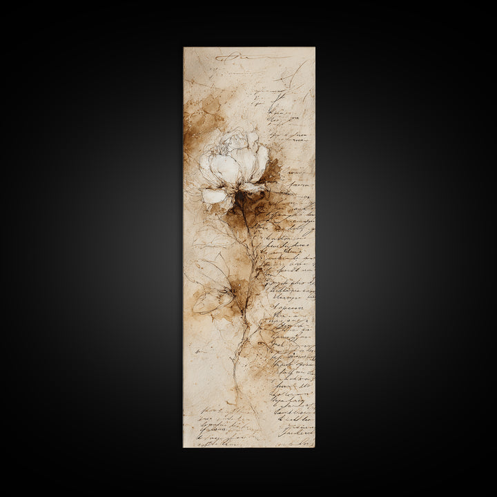 Single Elegant Flourish Shaped Like a Flower Canvas Print, Calligraphy Art, Room Decor, Living Room Decor, Fine Art, Script, CAL-1x3-17