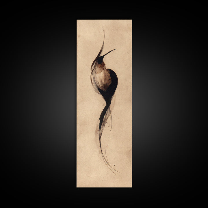 Calligraphic Bird Shape Formed from Flowing Lines Canvas Print, Calligraphy Art, Luxury Decor, Living Room Decor, Script, CAL-1x3-20