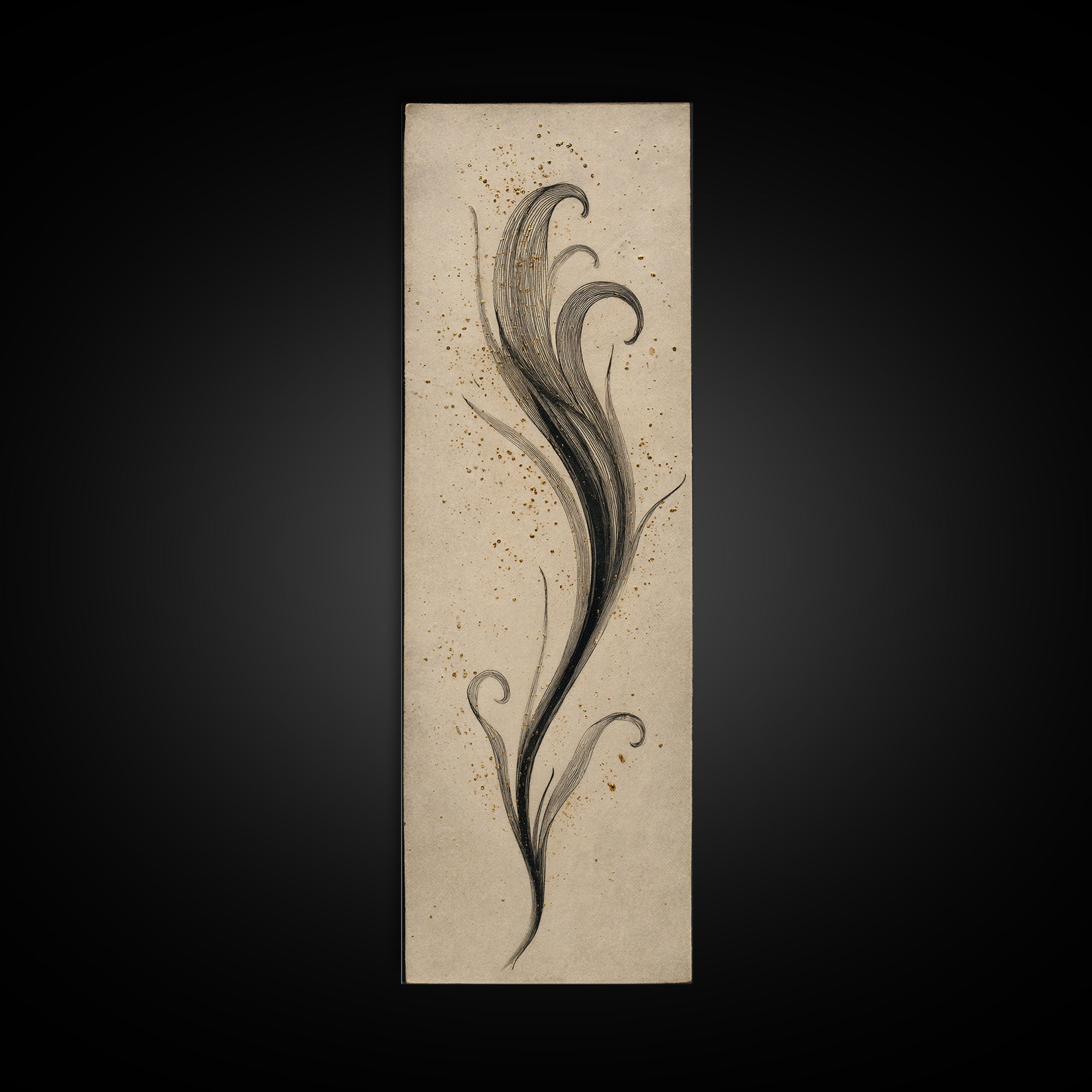 Single Elegant Flourish Shaped Like a Flower Canvas Print, Calligraphy Art, Bedroom Wall Decor, Living Room Decor, Script, CAL-1x3-41
