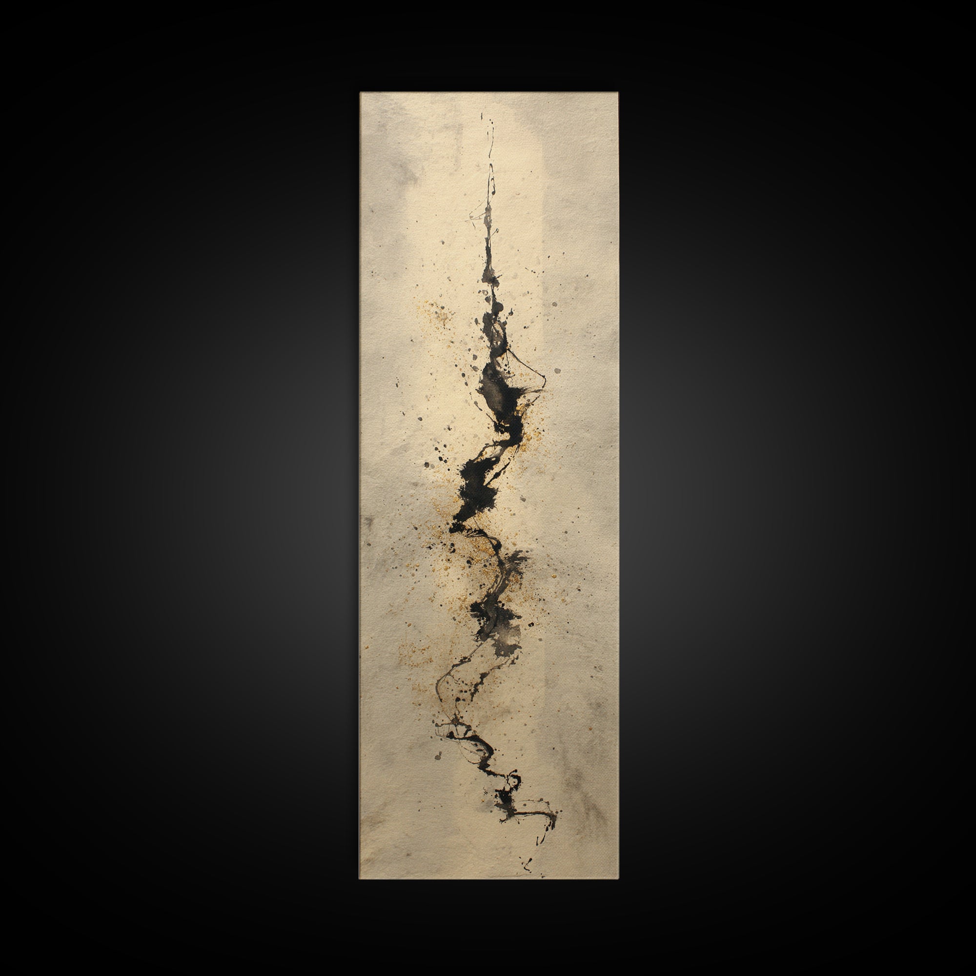 Expressive Musical Rhythm Painted as Ink Strokes Canvas Print, Calligraphy Art, Printable Wall Art, Living Room Decor, Script, CAL-1x3-84