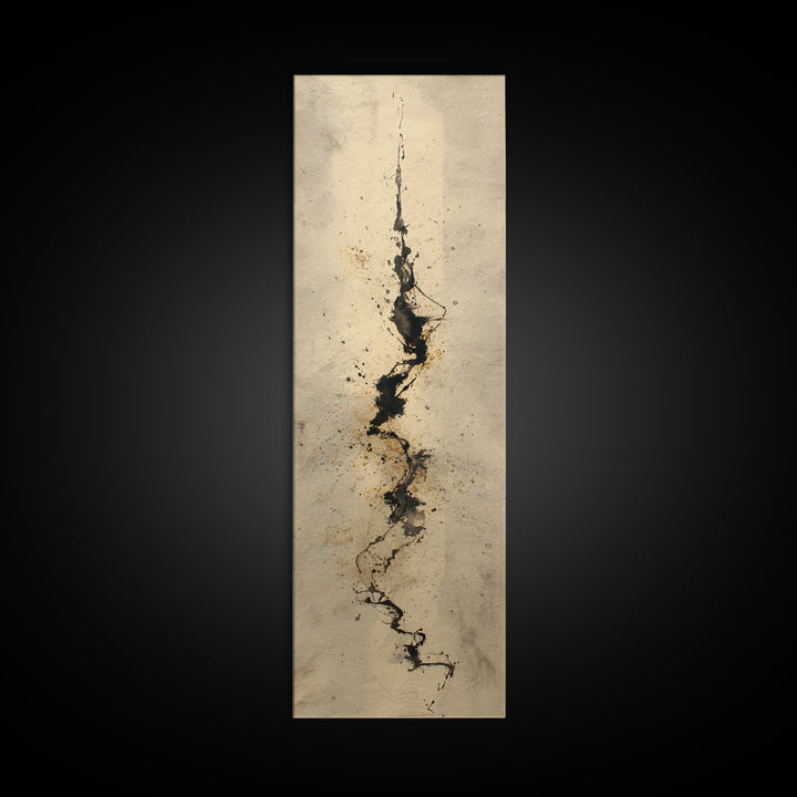 Expressive Musical Rhythm Painted as Ink Strokes Canvas Print, Calligraphy Art, Printable Wall Art, Living Room Decor, Script, CAL-1x3-84