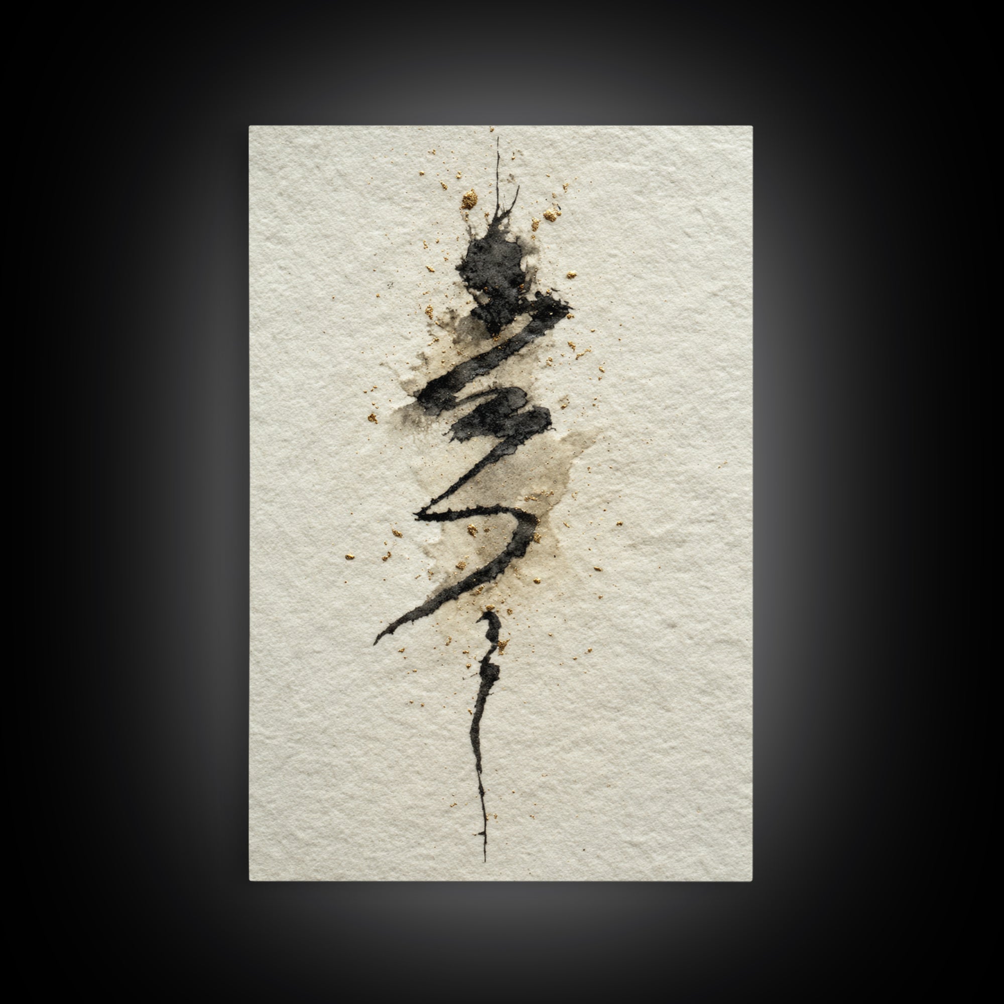 Minimal Black Calligraphy Rhythm Canvas Print, Calligraphy Art, Gallery Decor, Living Room Decor, Fine Art, Script, CAL-2x3-15