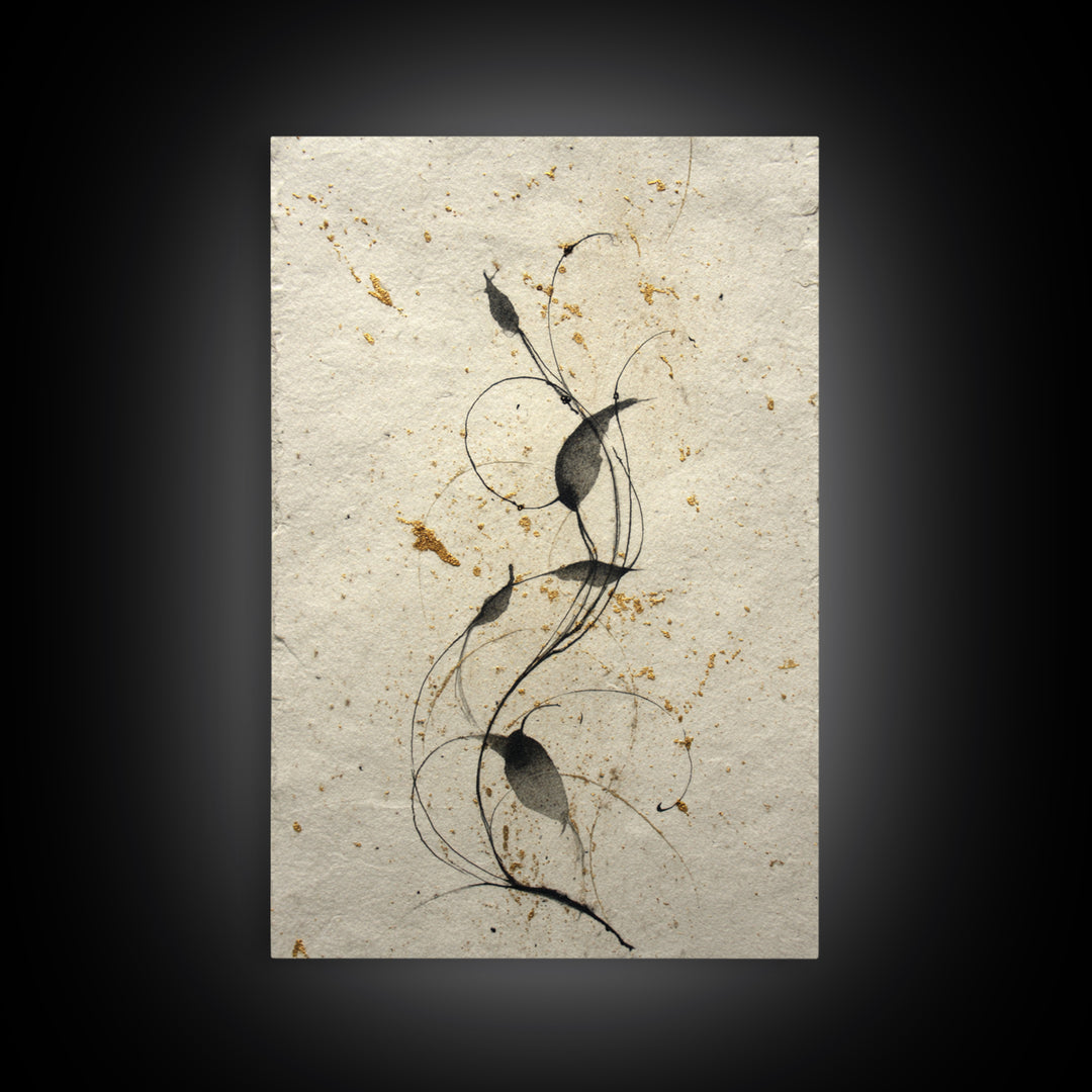 Floral Vine Created from Graceful Script Like Canvas Print, Calligraphy Art, Neutral Decor, Living Room Decor, Script, CAL-2x3-19