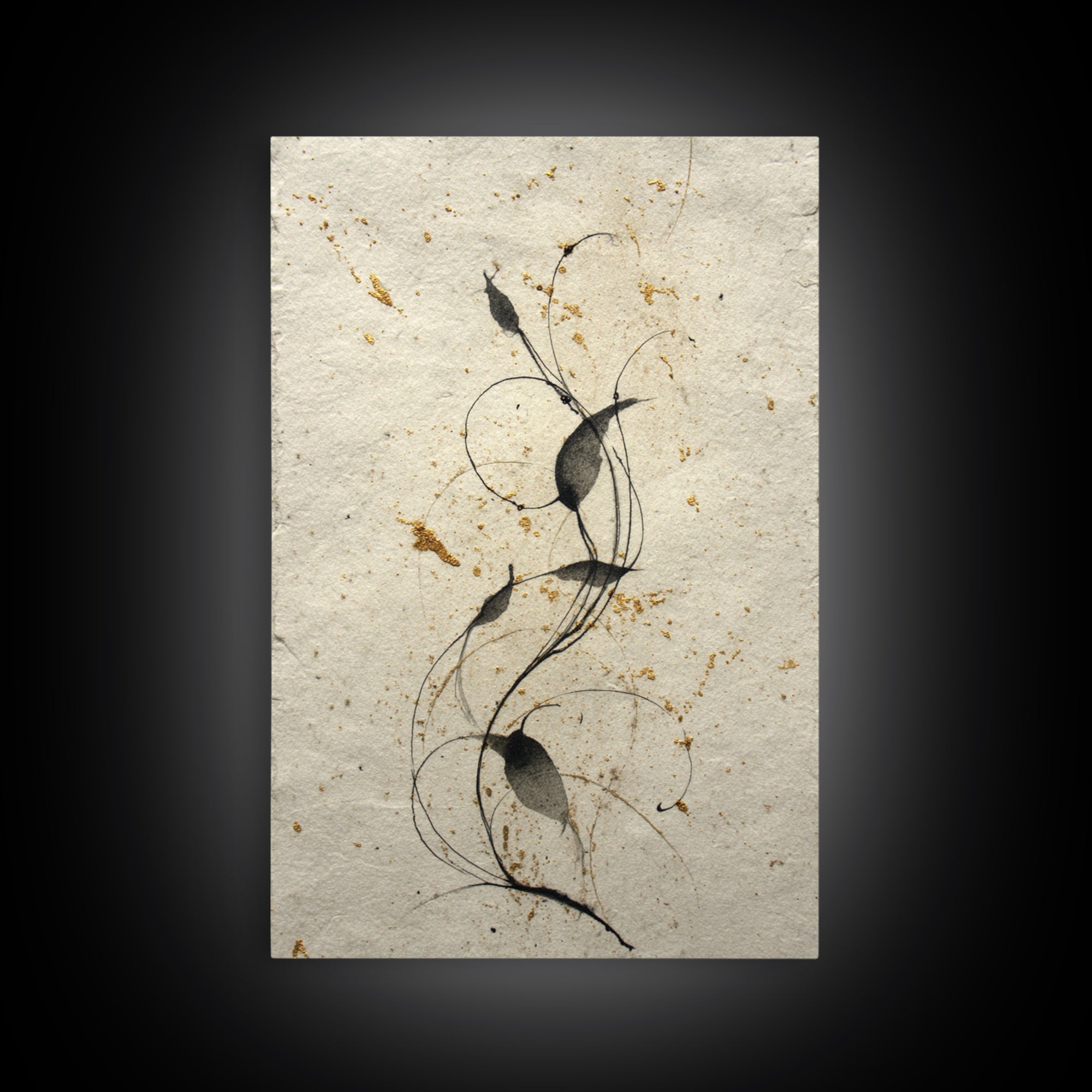 Floral Vine Created from Graceful Script Like Canvas Print, Calligraphy Art, Neutral Decor, Living Room Decor, Script, CAL-2x3-19