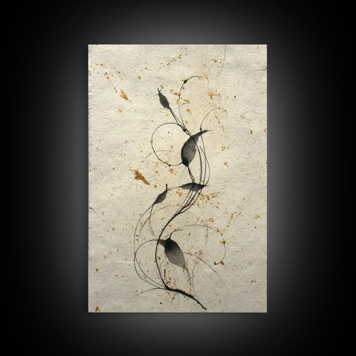 Floral Vine Created from Graceful Script Like Canvas Print, Calligraphy Art, Neutral Decor, Living Room Decor, Script, CAL-2x3-19