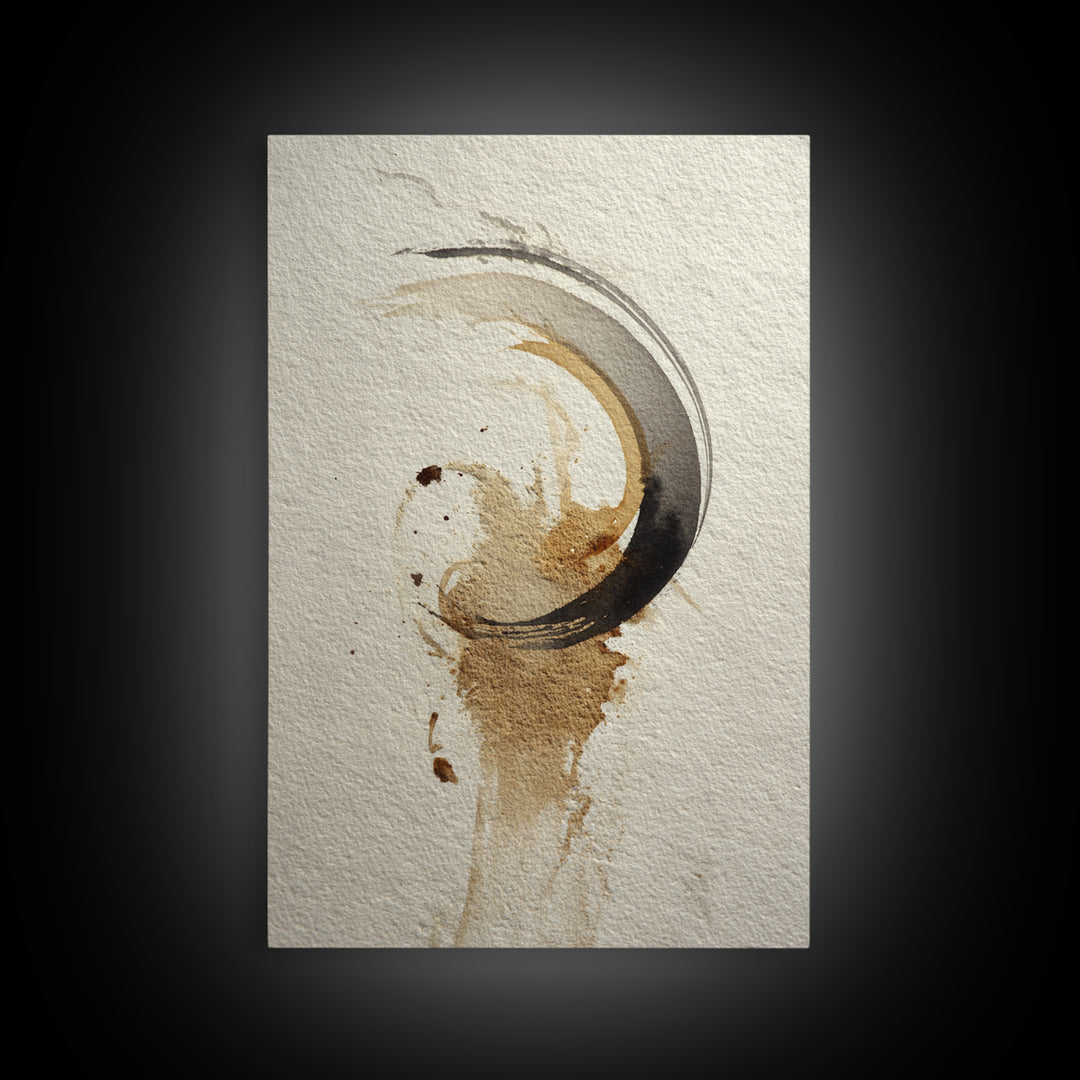 Crescent Moon Made from Elegant Ink Swashes Canvas Print, Calligraphy Art, Home Decor, Living Room Decor, Fine Art, Script, CAL-2x3-29
