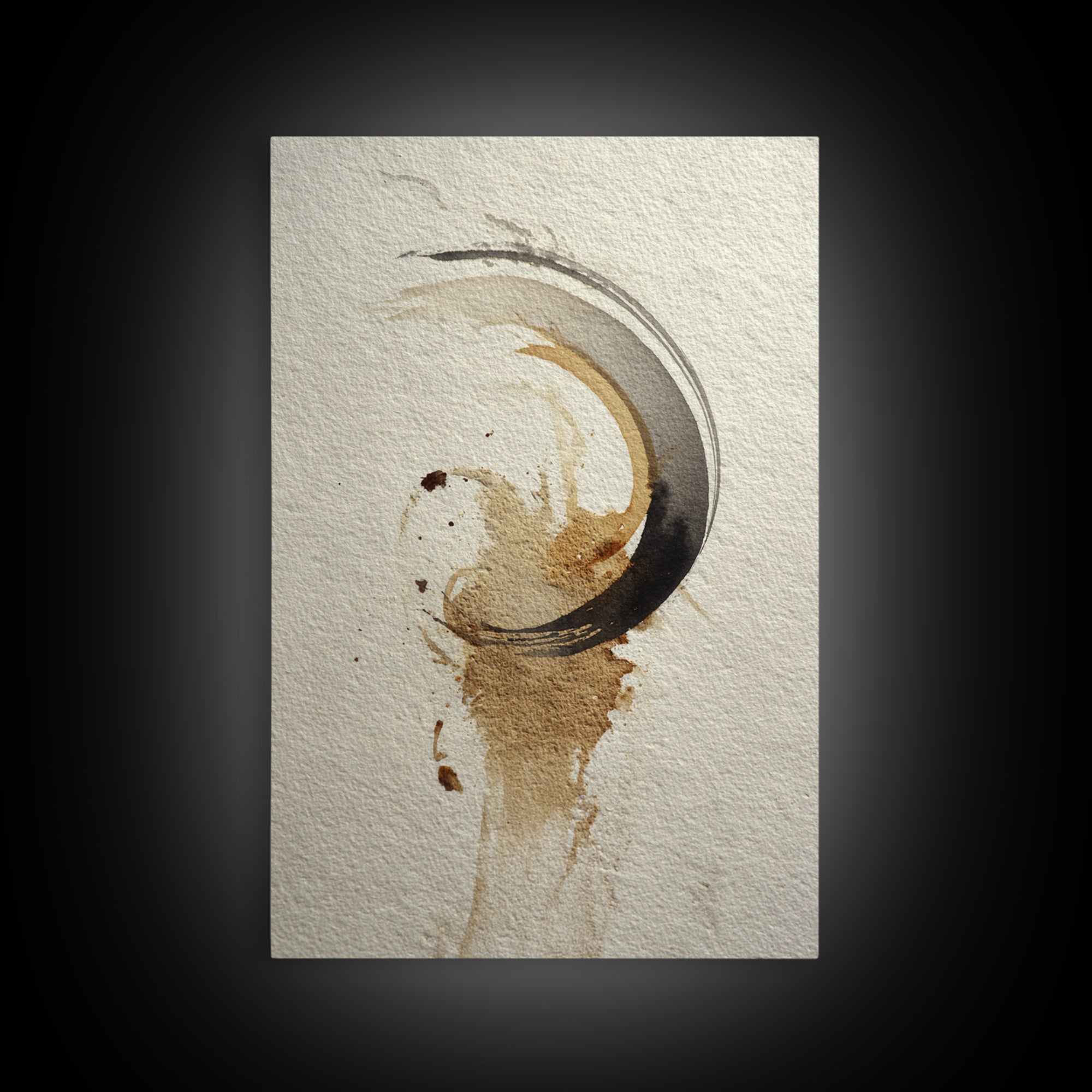 Crescent Moon Made from Elegant Ink Swashes Canvas Print, Calligraphy Art, Home Decor, Living Room Decor, Fine Art, Script, CAL-2x3-29