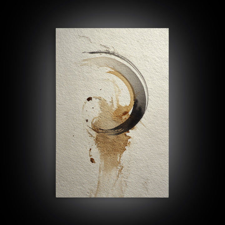 Crescent Moon Made from Elegant Ink Swashes Canvas Print, Calligraphy Art, Home Decor, Living Room Decor, Fine Art, Script, CAL-2x3-29