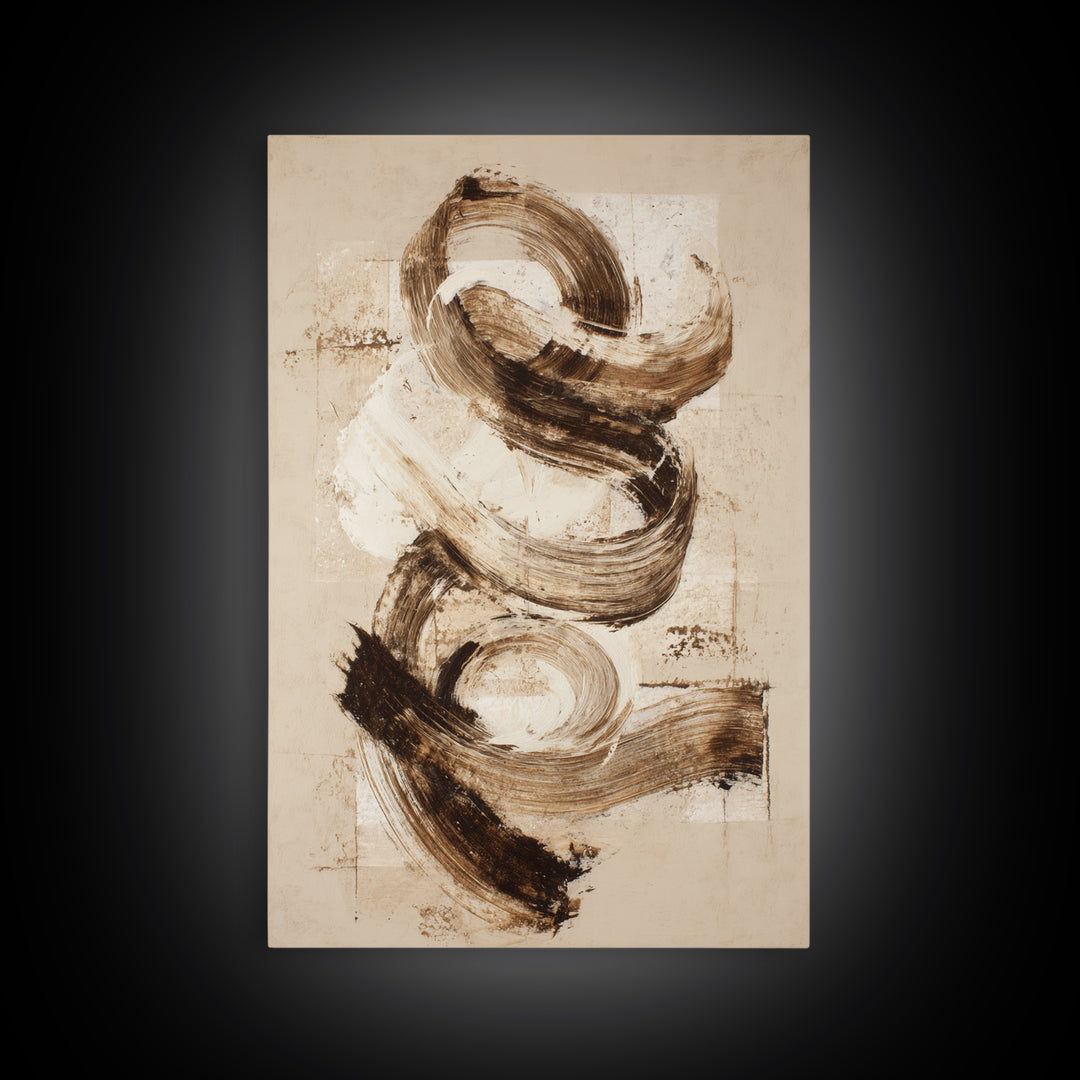 Expressive Musical Rhythm Painted as Ink Strokes Canvas Print, Calligraphy Art, Japanese Decor, Living Room Decor, Script, CAL-2x3-32