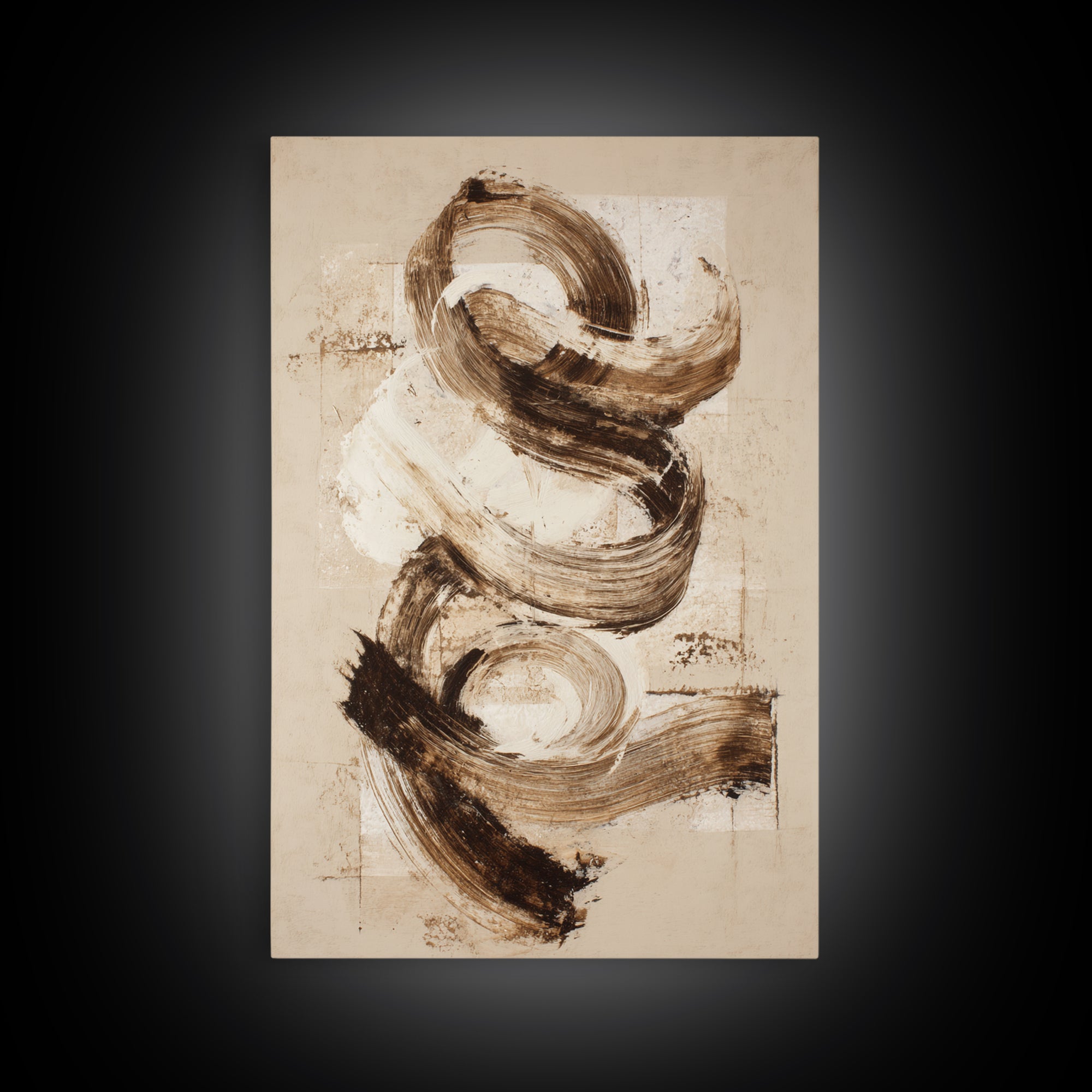 Expressive Musical Rhythm Painted as Ink Strokes Canvas Print, Calligraphy Art, Japanese Decor, Living Room Decor, Script, CAL-2x3-32
