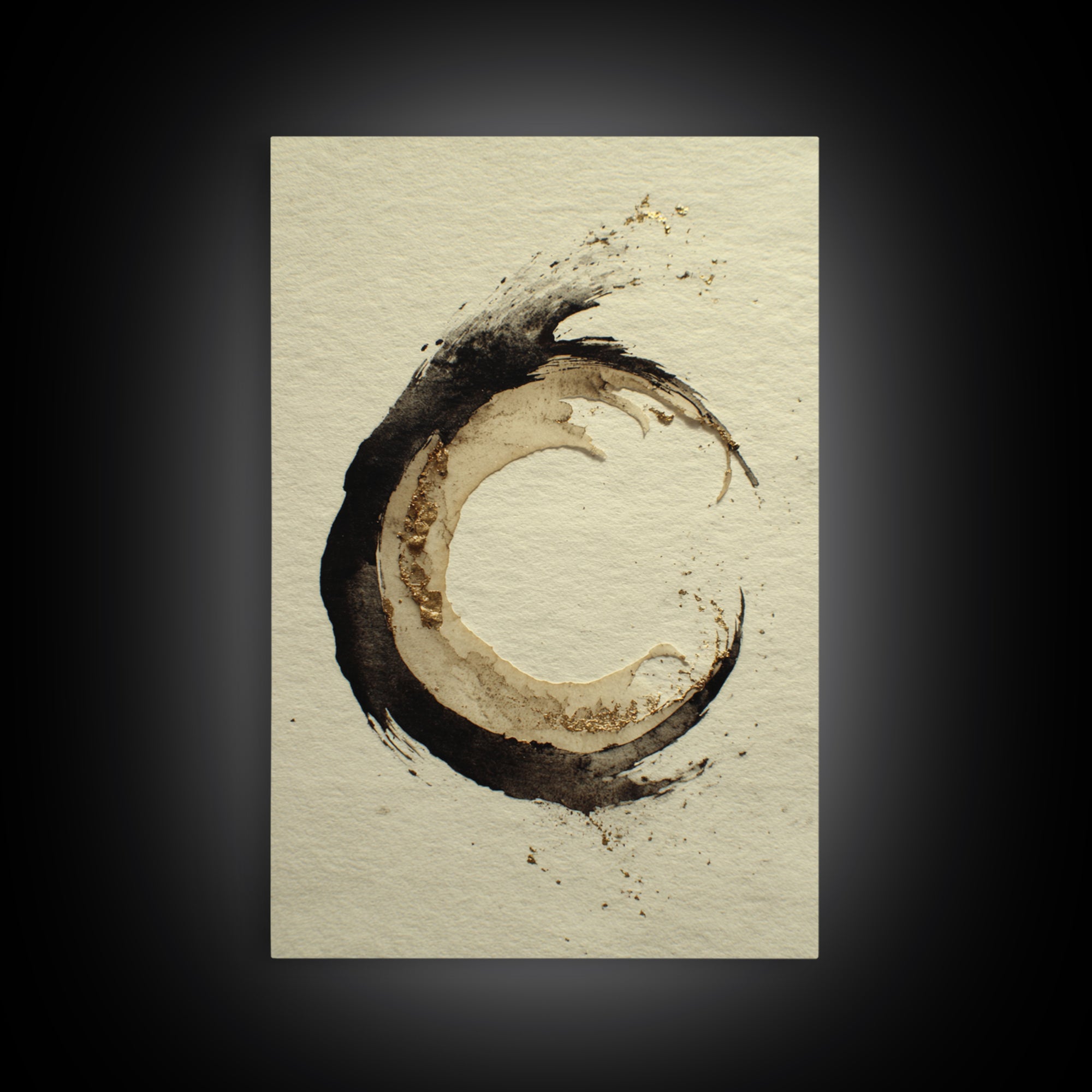 Crescent Moon Made from Elegant Ink Swashes Canvas Print, Calligraphy Art, Home Decor, Living Room Decor, Fine Art, Script, CAL-2x3-5