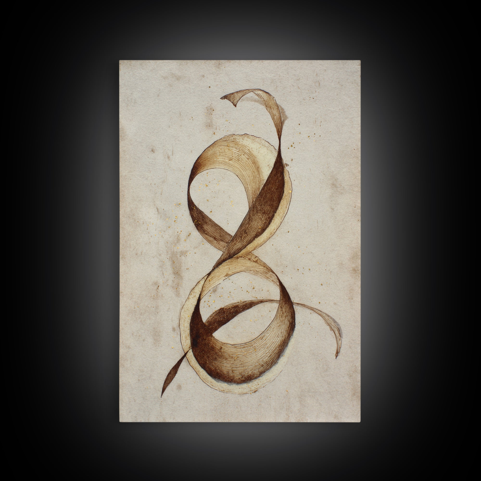 Arabic Ornamental Curves as Non Readable Art Framed Canvas Print, Calligraphy Art, Wall Decor, Living Room Decor, Script, CAL-2x3-59