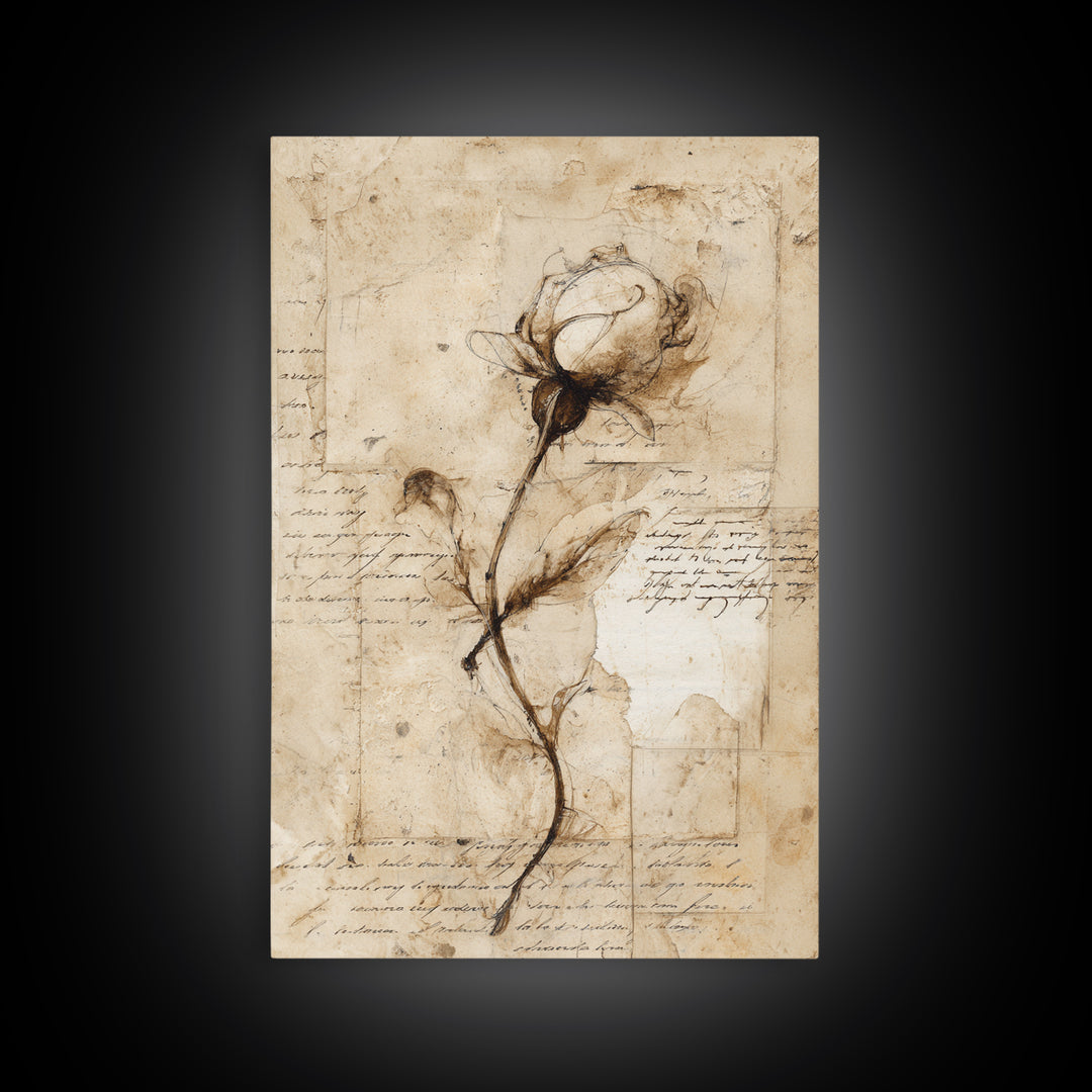 Single Elegant Flourish Shaped Like a Flower Canvas Print, Calligraphy Art, Printable Wall Art, Living Room Decor, Script, CAL-2x3-61