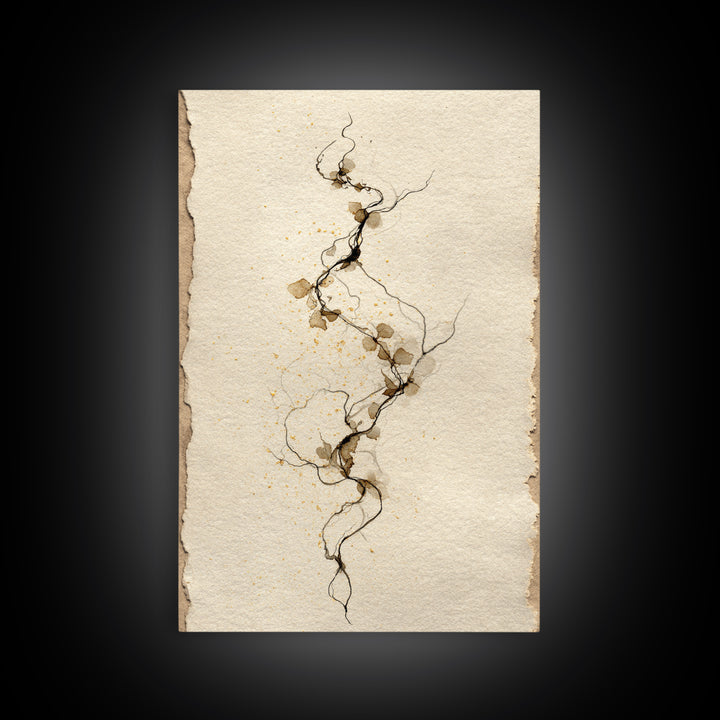 Floral Vine Created from Graceful Script Like Canvas Print, Calligraphy Art, Digital Prints, Living Room Decor, Script, CAL-2x3-67