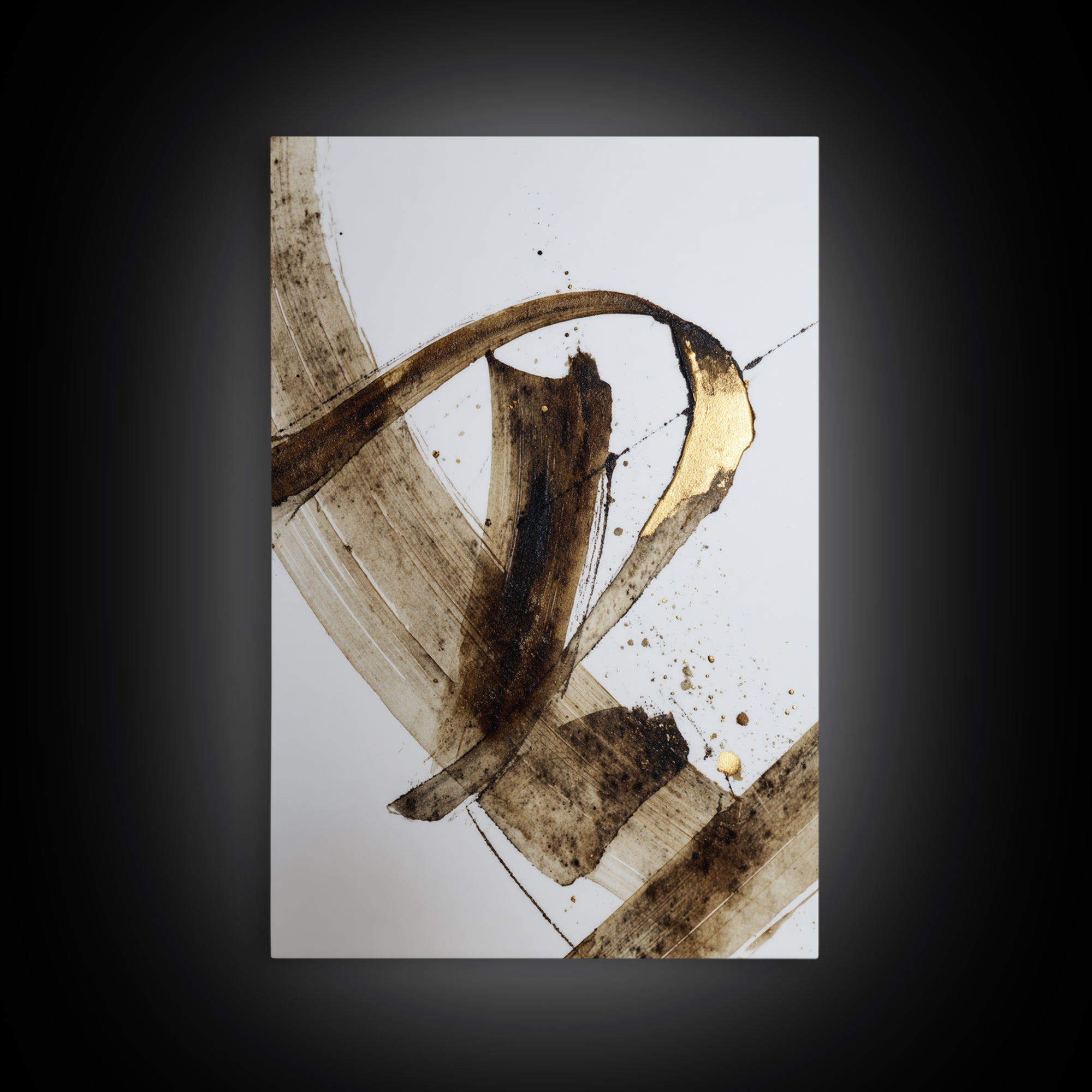 Expressive Musical Rhythm Painted as Ink Strokes Canvas Print, Calligraphy Art, Watercolor Art, Living Room Decor, Script, CAL-2x3-8