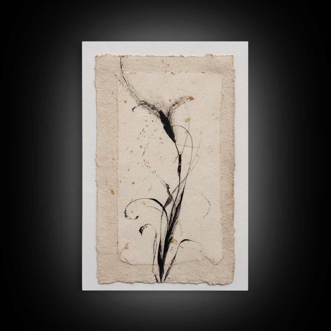 Single Elegant Flourish Shaped Like a Flower Canvas Print, Calligraphy Art, Unique Wall Art, Living Room Decor, Script, CAL-2x3-85
