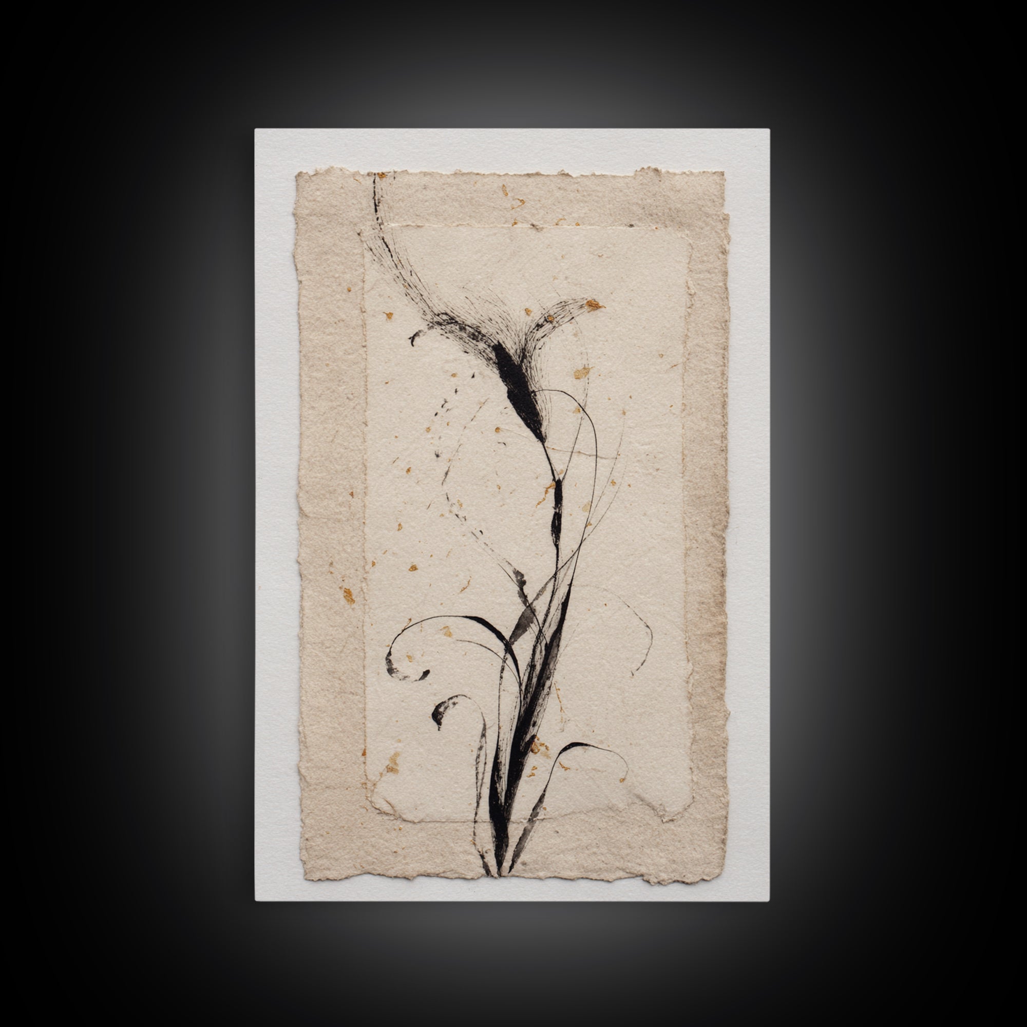 Single Elegant Flourish Shaped Like a Flower Canvas Print, Calligraphy Art, Unique Wall Art, Living Room Decor, Script, CAL-2x3-85