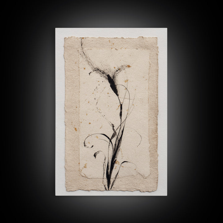 Single Elegant Flourish Shaped Like a Flower Canvas Print, Calligraphy Art, Unique Wall Art, Living Room Decor, Script, CAL-2x3-85