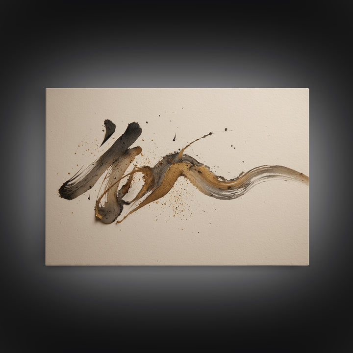 Expressive Musical Rhythm Painted as Ink Strokes Canvas Print, Calligraphy Art, Digital Prints, Living Room Decor, Script, CAL-3x2-4