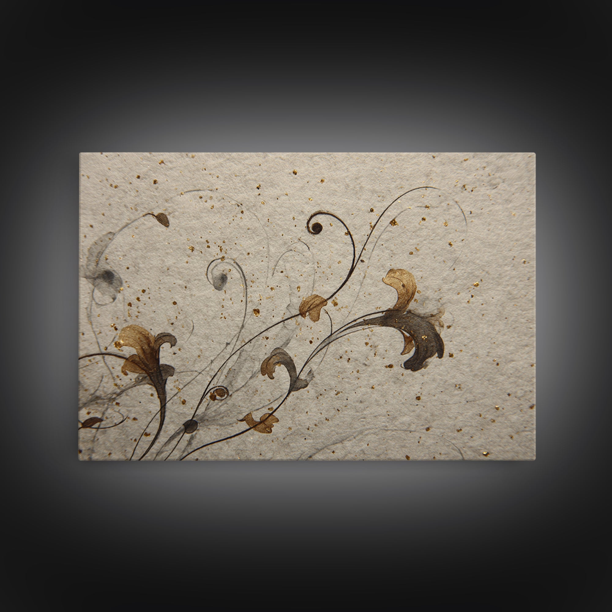 Floral Vine Created from Graceful Script Like Canvas Print, Calligraphy Art, Digital Print, Living Room Decor, Script, CAL-3x2-63