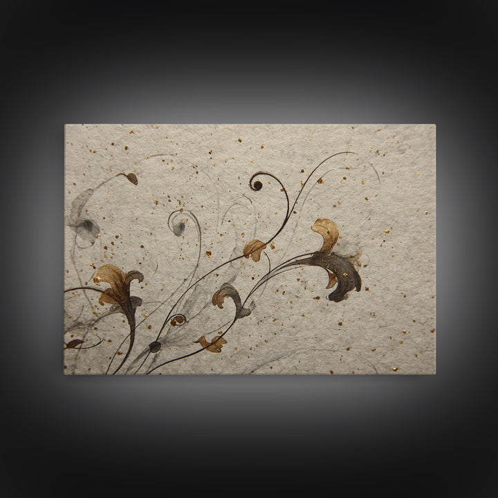 Floral Vine Created from Graceful Script Like Canvas Print, Calligraphy Art, Digital Print, Living Room Decor, Script, CAL-3x2-63
