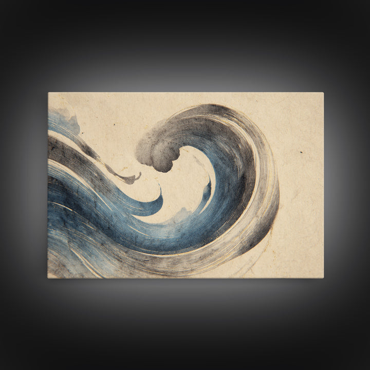 Modern Calligraphy Wave Framed Canvas Print, Calligraphy Art, Bedroom Wall Decor, Living Room Decor, Fine Art, Script, CAL-3x2-86