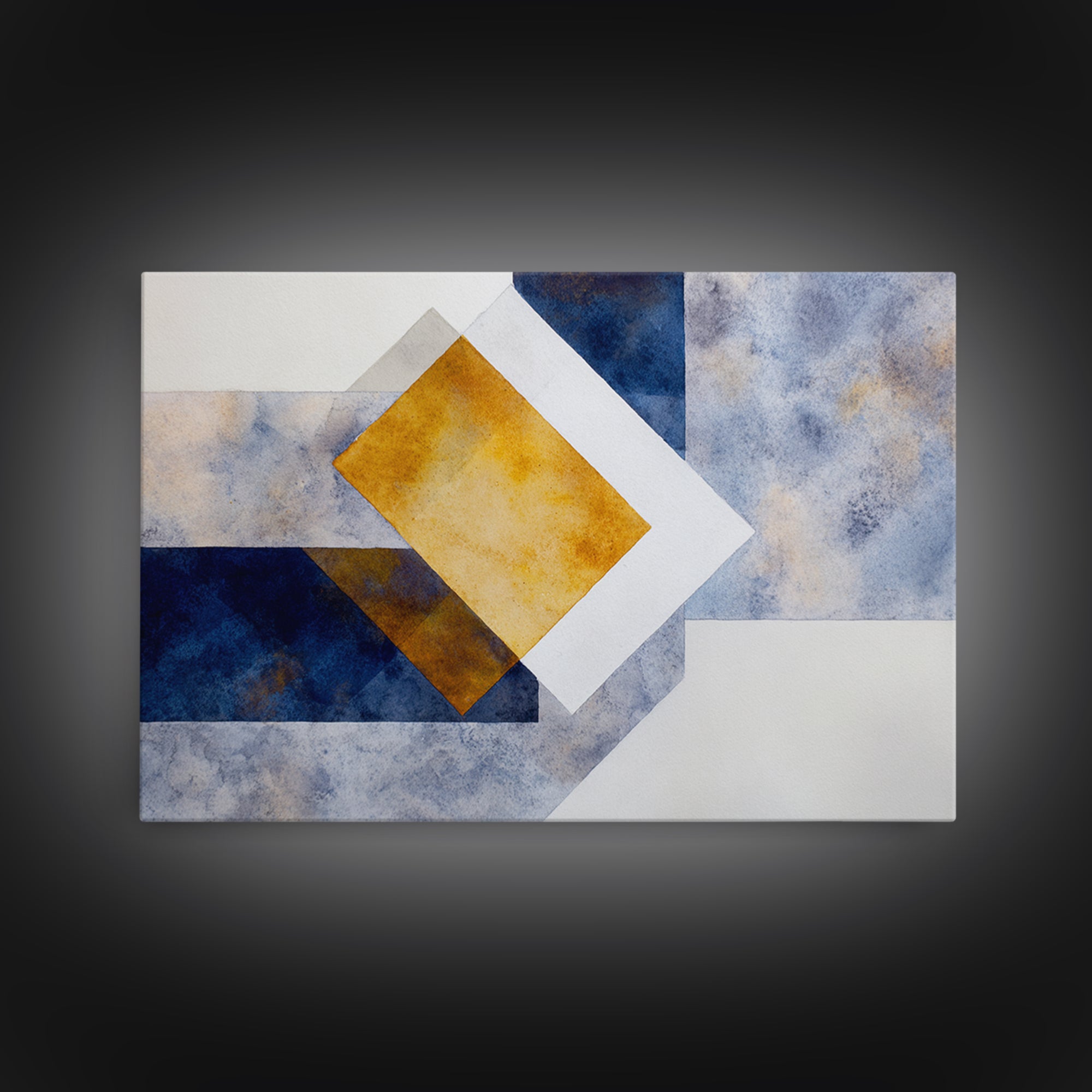Asymmetric Squares with Crisp Modern Edges Canvas Print, Color Block Art, Whimsical Art, Living Room Decor, Oil Painting, CBA-3x2-61